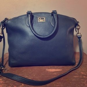 Dooney & Bourke Navy Pebbled Leather Satchel